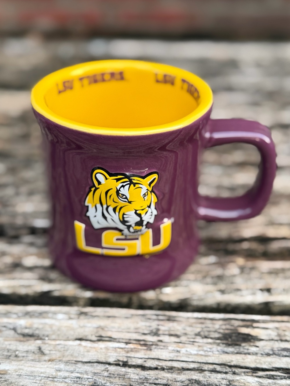 Game Day Outfitters LSU Tigers Purple/Gold 3D Logo 15 oz. Ceramic Coffee Mug P2
